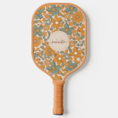 Groovy Boho 70er Retro Cool Seventies Hippie Pickleball Schläger (Rückseite)