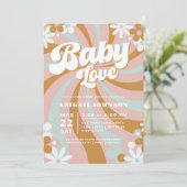 Groovy Boho Baby Shower Einladung (Stehend Vorderseite)