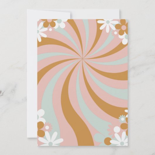 Groovy Boho Baby Shower Einladung (Rückseite)