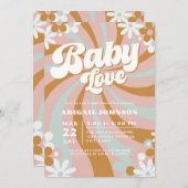 Groovy Boho Baby Shower Einladung (Vorne/Hinten)