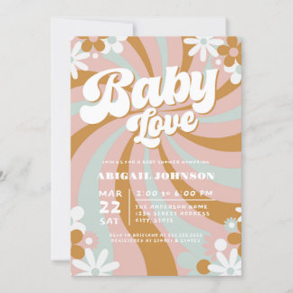 Groovy Boho Baby Shower Einladung