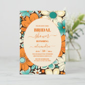 Groovy Boho Beachy Fun Vibes Bridal Einladung (Stehend Vorderseite)