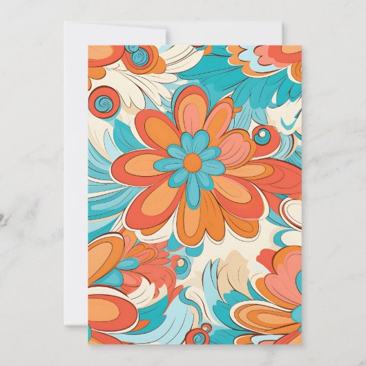 Groovy Boho Beachy Fun Vibes Wedding Einladung (Rückseite)