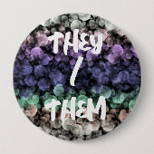 Groovy Boho Bubbles Eclectic Uingender Prilag Button (Vorderseite)