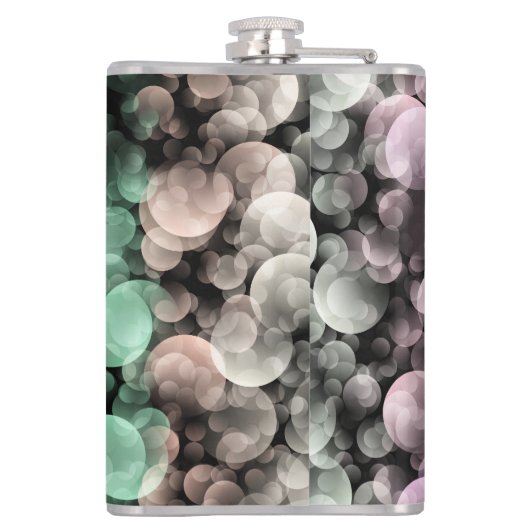 Groovy Boho Bubbles Eclectic Uingender Prilag Flachmann (Rückseite)
