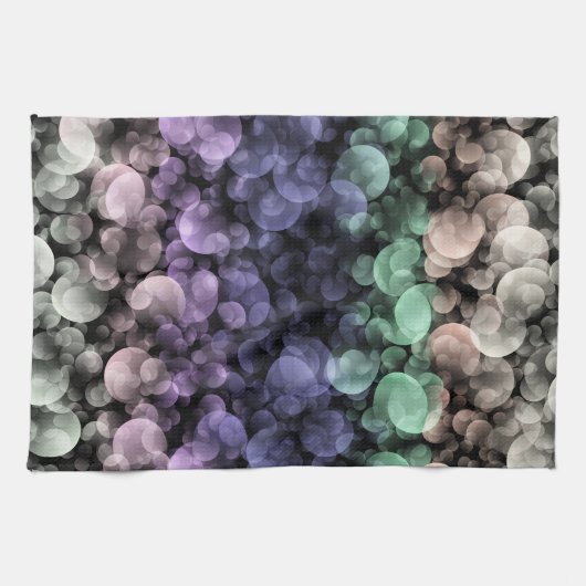 Groovy Boho Bubbles Eclectic Uingender Prilag Geschirrtuch (Horizontal)