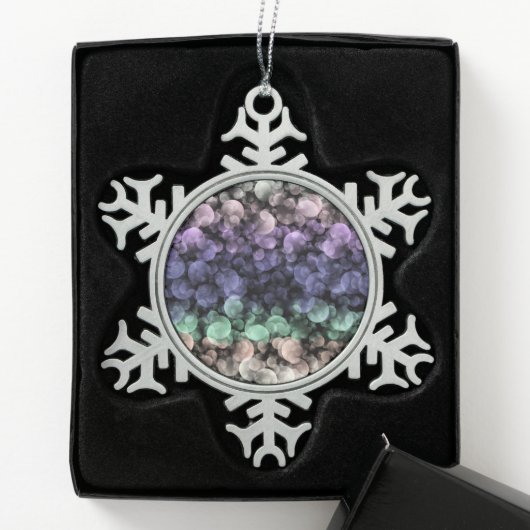 Groovy Boho Bubbles Eclectic Uingender Prilag Schneeflocken Zinn-Ornament (Box)