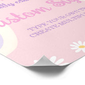 Groovy Boho Daisy Birthday Party Table Sign Poster (Ecke)