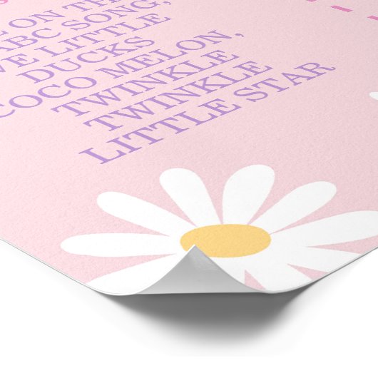 Groovy Boho Daisy First Birthday Milestone Sign Poster (Ecke)