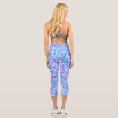 Groovy Boho Funky Quirky Abstrakt Blob Mosaic Capri Leggings (Rückseite)