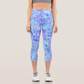 Groovy Boho Funky Quirky Abstrakt Blob Mosaic Capri Leggings (Vorderseite)