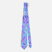 Groovy Boho Funky Quirky Abstrakt Blob Mosaic Krawatte (Vorderseite)