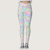 Groovy Boho Hippie Bright Pastel Rainbow Marble Leggings (Vorderseite)