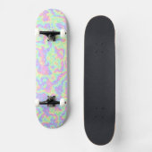 Groovy Boho Hippie Bright Pastel Rainbow Marble Skateboard (Vorderseite)