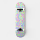 Groovy Boho Hippie Bright Pastel Rainbow Marble Skateboard (Vorderseite)