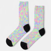 Groovy Boho Hippie Bright Pastel Rainbow Marble Socken (Linkes Detail)