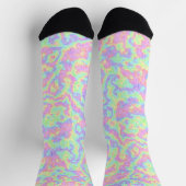 Groovy Boho Hippie Bright Pastel Rainbow Marble Socken (Oben)