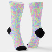 Groovy Boho Hippie Bright Pastel Rainbow Marble Socken (Gewinkelt)
