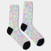 Groovy Boho Hippie Bright Pastel Rainbow Marble Socken (Rechts)