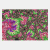 Groovy Boho Hippie Funky Spiry Fraktal Art Geschenkpapier Set (Vorderseite 2)