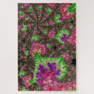 Groovy Boho Hippie Funky Spiry Fraktal Art Puzzle