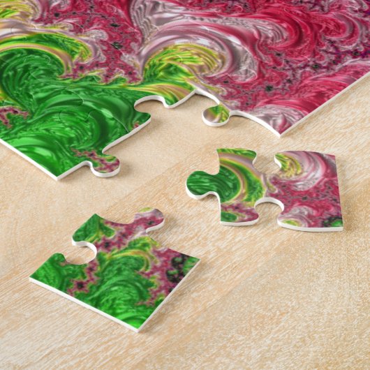 Groovy Boho Hippie Funky Spiry Fraktal Art Puzzle (Seite)