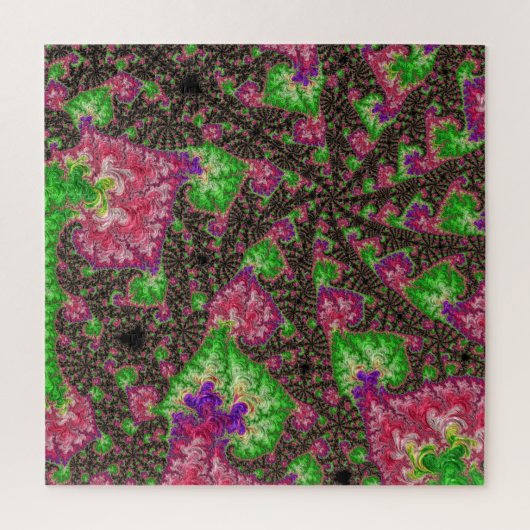 Groovy Boho Hippie Funky Spiry Fraktal Art Puzzle (Vertikal)