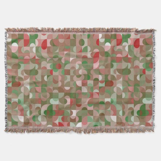 Groovy Boho Mod Retro Geometric Christmas Decke (Vorderseite)