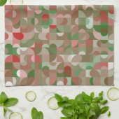 Groovy Boho Mod Retro Geometric Christmas Geschirrtuch (Gefaltet)
