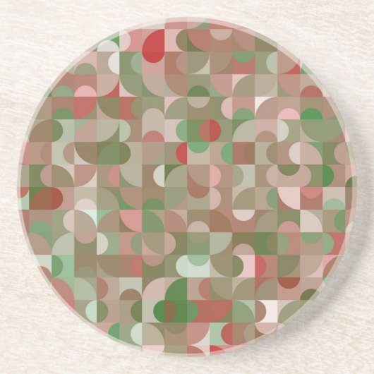 Groovy Boho Mod Retro Geometric Christmas Getränkeuntersetzer (Vorne)