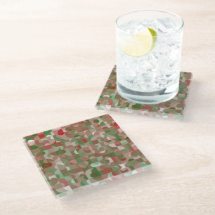 Groovy Boho Mod Retro Geometric Christmas Glasuntersetzer