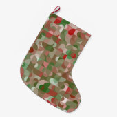 Groovy Boho Mod Retro Geometric Christmas Großer Weihnachtsstrumpf (Vorderansicht (hängend))