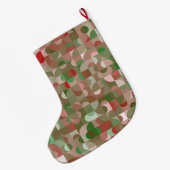 Groovy Boho Mod Retro Geometric Christmas Großer Weihnachtsstrumpf (Rückseite (Hängend))