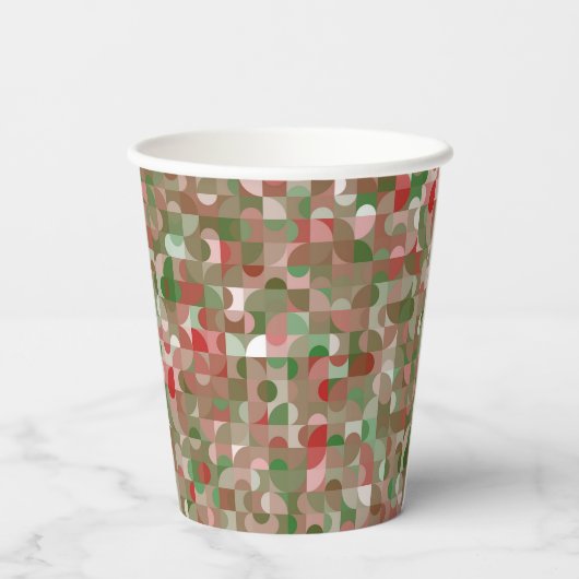 Groovy Boho Mod Retro Geometric Christmas Pappbecher (Rückseite)