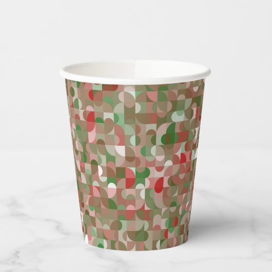 Groovy Boho Mod Retro Geometric Christmas Pappbecher (Links)
