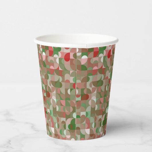 Groovy Boho Mod Retro Geometric Christmas Pappbecher (Rechts)