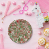 Groovy Boho Mod Retro Geometric Christmas Pappteller (Party)