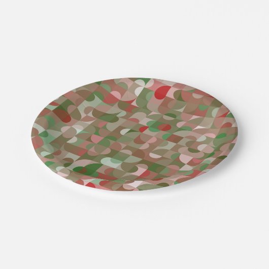 Groovy Boho Mod Retro Geometric Christmas Pappteller (Schrägansicht)