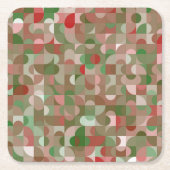 Groovy Boho Mod Retro Geometric Christmas Rechteckiger Pappuntersetzer (Vorderseite)