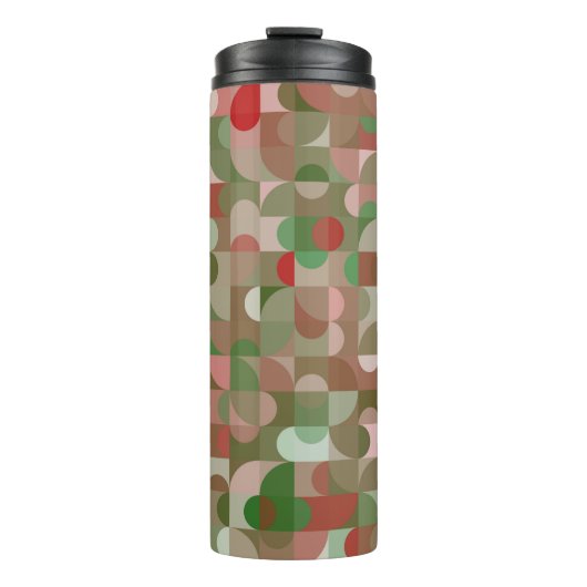 Groovy Boho Mod Retro Geometric Christmas Thermal Thermosbecher (Vorderseite)