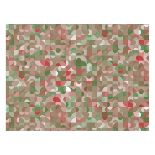 Groovy Boho Mod Retro Geometric Christmas Tischdecke (Vorderseite (Horizontal))