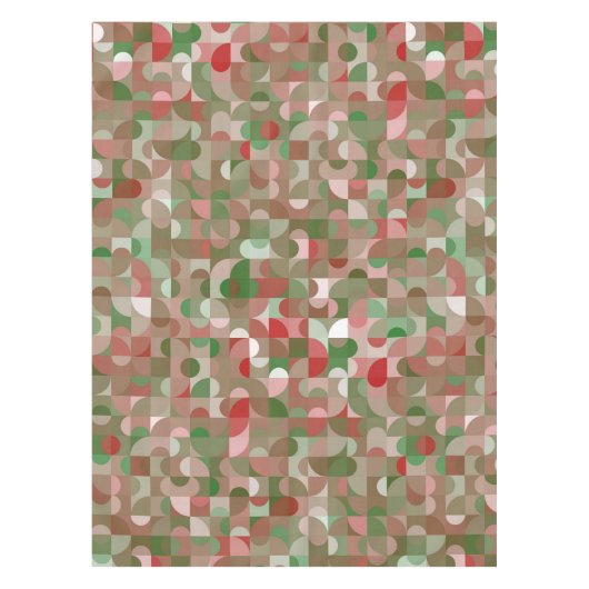 Groovy Boho Mod Retro Geometric Christmas Tischdecke (Vorderseite)