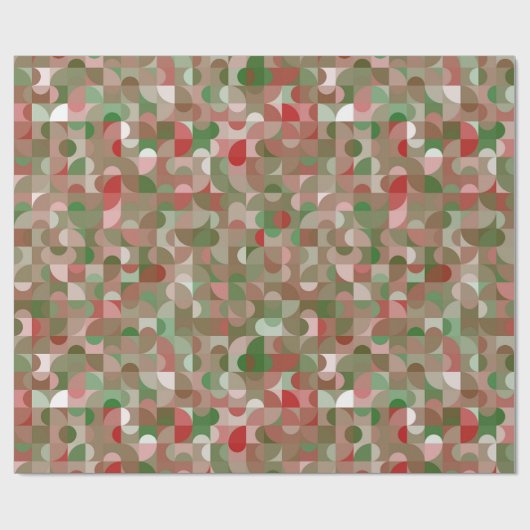 Groovy Boho Mod Retro Geometric Christmas Wrapping Geschenkpapier (Flach)