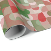 Groovy Boho Mod Retro Geometric Christmas Wrapping Geschenkpapier (Rolleneckpunkt)