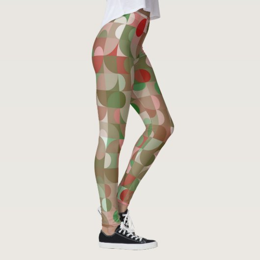 Groovy Boho Mod Retro Geometric WeihnachtsLeggings Leggings (Rechts)