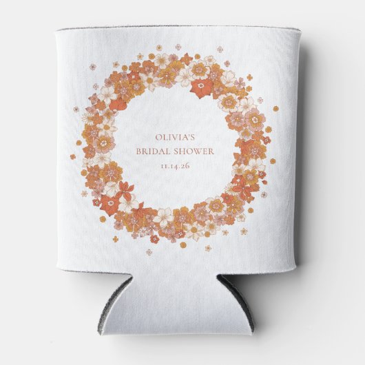 Groovy Boho Orange Brautparty Custom Dosenkühler (Vorderseite)