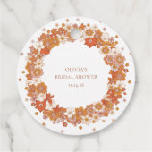 Groovy Boho Orange Brautparty Custom Geschenkanhänger (Rückseite)