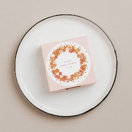 Groovy Boho Orange Brautparty Custom Runder Aufkleber