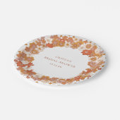 Groovy Boho Orange Florales Brautbad Custom Pappteller (Schrägansicht)