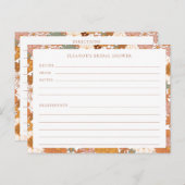 Groovy Boho Orange Wildblume Dusche Rezeptkarte Postkarte (Vorne/Hinten)